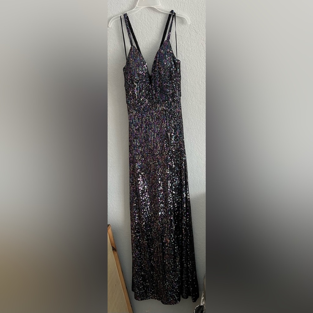 Morgan & Co. Black Sequin Gown